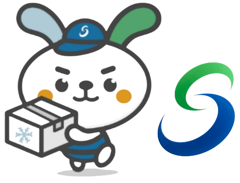 配送キャラクターとロゴ